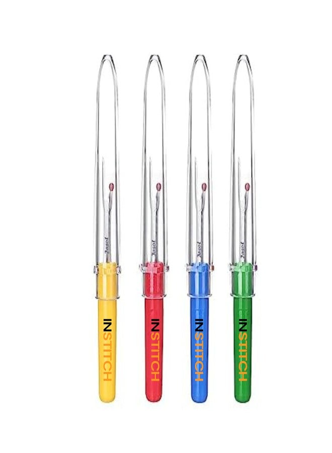 INSTITCH Stitch Opener, Seam Ripper, Seam Opener, Opener for Tailoring, Stitch Remover Tool - Multi Colour- (Pack of 4) - Image 1